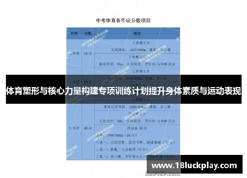 体育塑形与核心力量构建专项训练计划提升身体素质与运动表现